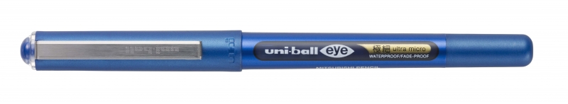 Uni-ball Eye Ultra Micro UB-150-38 Boligrafo de Tinta Liquida - Punta de Bola 0.38mm - Tinta Resistente al Agua y Luz - Sistema de Control de Tinta - Color Azul · Pack de 12 uds.