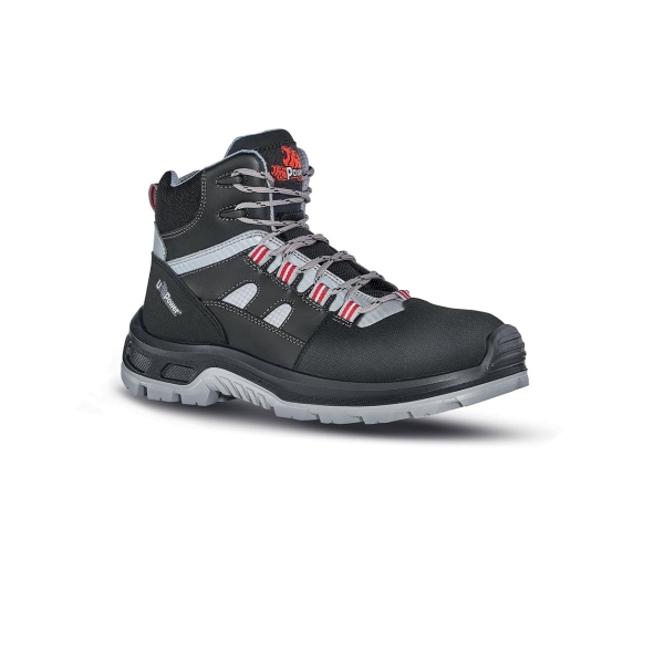 Upower Cross S Calzado de Seguridad Botines - Talla 38 - Empeine Piel con Inserciones Matrix, Hidrofugos, Puntal Composite, Antiperforacion, Antideslizantes, Suela Resistente, Proteccion S3S