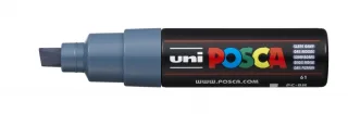 Posca PC-8K Marcador de Pintura - Punta Biselada Acrilica 8mm - Tinta Base al Agua - No Permanente - Resistente a la Luz - Ideal para Carteleria y Decoracion - Color Gris Pizarra · Pack de 6