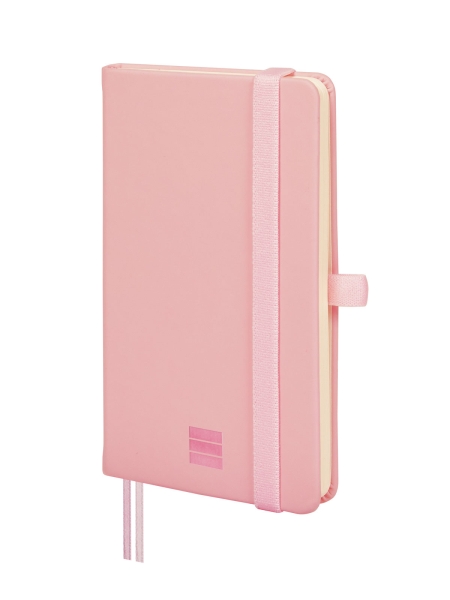 Finocam Nexo Cuaderno de Tapa Dura - 72 Hojas - 90x150mm - Papel Crema de 80g/m2 - Bolsillo Interior - Cierre con Goma - Portaboligrafo - Hojas Microperforadas - Color Rosa