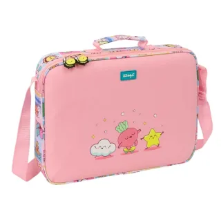Safta Mr. Wonderful Comic Maletin con Cremallera - Bandolera Ajustable - Asa Forrada - Doble Tirador - Fondo Semirigido - 38x28x6cm - Color Rosa