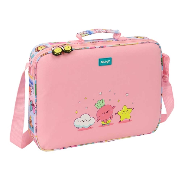 Safta Mr. Wonderful Comic Maletin con Cremallera - Bandolera Ajustable - Asa Forrada - Doble Tirador - Fondo Semirigido - 38x28x6cm - Color Rosa