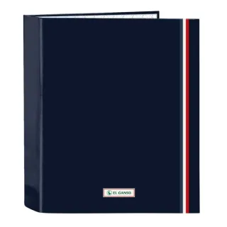 Safta el Ganso Eclipse Carpeta con 4 Anillas 40mm - Tapas Duras Forradas - Formato Folio - 270x60x330mm - Color Azul Marino