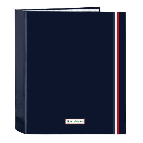 Safta el Ganso Eclipse Carpeta con 4 Anillas 40mm - Tapas Duras Forradas - Formato Folio - 270x60x330mm - Color Azul Marino