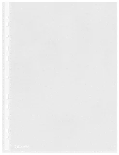Esselte Eco Pack de 100 Fundas Multitaladro Portadocumentos A4 - Lamina de PP Reciclable Transparente de 0,05mm - Acabado Piel de Naranja - 11 Taladros