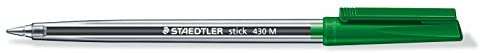 Staedtler Stick 430 Boligrafo con Capuchon - Punta 0.35mm - Tinta Endeleble - Color Verde · Pack de 50 uds.