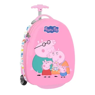 Safta Peppa Pig Baby Pig Maleta Trolley Infantil 16” - Interior Forrado y Bolsillo - Dos Ruedas Resistentes - Cintas con Cierre de PVC - Materiales ABS y PC - 27.7L - 280x230x430mm - Color R