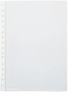 Pardo Pack de 100 Fundas Multitaladro A4 Transparentes 60 Micras - Acabado Piel de Naranja - Refuerzo en Blanco