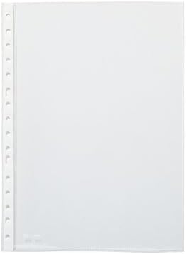 Pardo Pack de 100 Fundas Multitaladro A4 Transparentes 60 Micras - Acabado Piel de Naranja - Refuerzo en Blanco