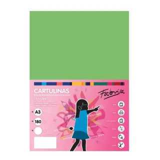 Fabrisa Pack de 25 Cartulinas 180 g/m² - Tamaño A3 - Color Verde