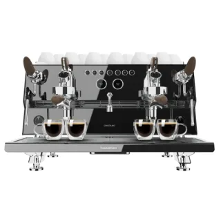 Cecotec Baristeo Gastro Dark Cafetera Espresso Profesional Doble - 3150W - Calientatazas - Presion 9bar - Temperatura Regulable - Vaporizador - Portafiltro Profesional 58mm - Color Gris Oscu