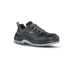 Upower Solid L Calzado de Seguridad Bajos - Talla 35 - Empeine Piel Hidrofugo, Puntal Composite, Antiperforacion, Suela Antideslizante, Proteccion S3 FO SR - Color Negro