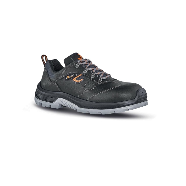 Upower Solid L Calzado de Seguridad Bajos - Talla 35 - Empeine Piel Hidrofugo, Puntal Composite, Antiperforacion, Suela Antideslizante, Proteccion S3 FO SR - Color Negro