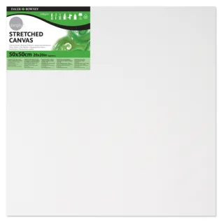 Daler Rowney Simply Bastidor Entelado - 50x50cm - Imprimacion Triple - Grano Medio - 100% Algodon sin Acido - 250g - Color Blanco