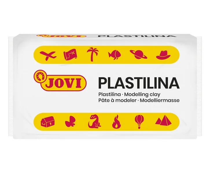 Jovi Caja de 30 Pastilla de Plastilinas 50gr - Pasta Vegetal - No Se Seca - sin Gluten - Inocua - Facil de Moldear - Ideal para Figuras Voluminosas - Color Blanco