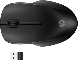 HP 255 Raton Inalambrico Dual Bluetooth/2.4GHz - Ambidiestro - Sensor Optico 1600 DPI Multi‑Superficie - Autonomia hasta 12 Meses - Laterales Antideslizantes y Clic Silencioso - USB‑A Dongle
