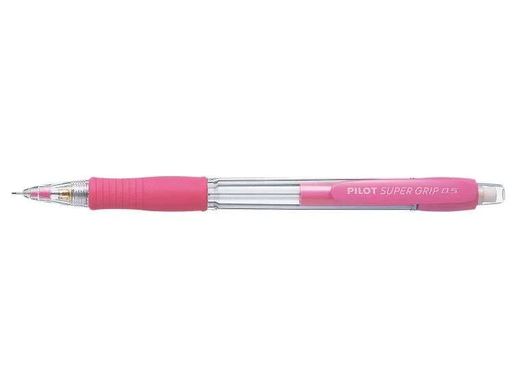Pilot Portaminas SuperGrip H185 - Trazo 0.5mm - Mina HB - Cuerpo Rosa · Pack de 12 uds.
