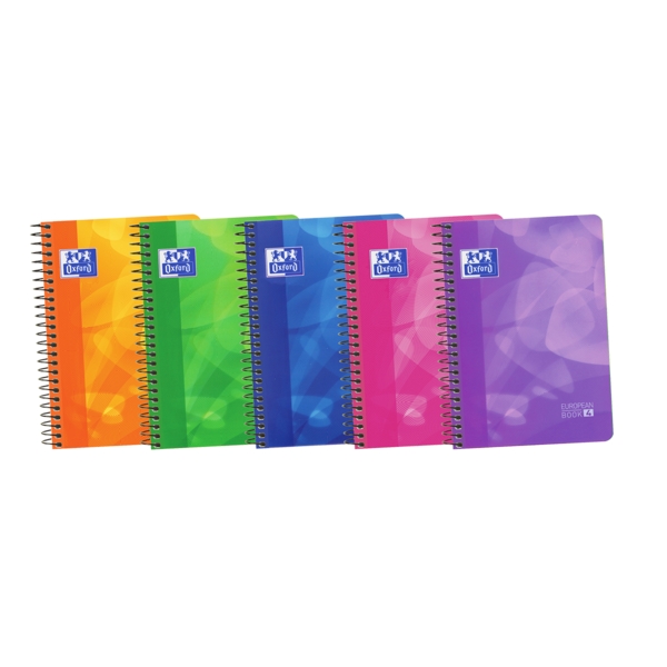 Oxford School Lagoon 8º Europeanbook - Tapa de Plastico Resistente - Cuaderno de 120 Hojas - Formato 4 5x5 - Colores Surtidos · Pack de 5 uds.