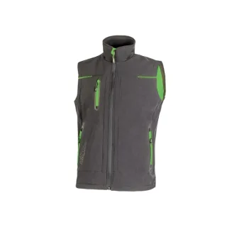 Upower Universe Chaleco Softshell Impermeable - Talla 2XL - Transpirable y Resistente al Viento, Forro Micropolar, Cremallera Impermeable, Bolsillo Free Sound, Proteccion DPI1 - Color Gris A