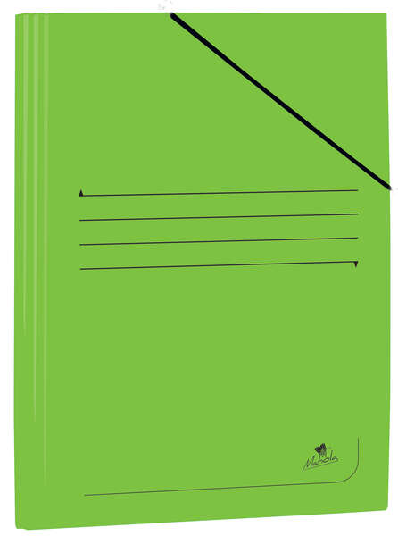 Mariola Carpeta de Carton Plastificado Folio 500gr/m2 - Medidas 34x25cm - Cierre con Goma Elastica - Color Verde · Pack de 20 uds.