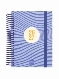 Finocam Diva Agenda Escolar 26/27 en Catalan - 1 Dia por Pagina - Formato 8º - 120x164mm - Tapas de Carton Forrado - Papel de 80g/m2 - Espiral - Esquinas Microperforadas - Multicolor