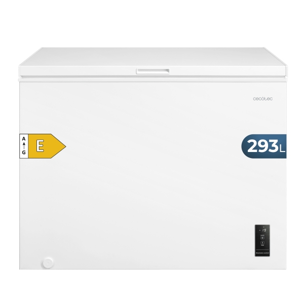 Cecotec Bolero CoolMarket Chest 293P White E Congelador Horizontal Convertible - Capacidad 293L - Temperatura Regulable - Cesta con Asas - Alarma de Puerta Abierta - Color Blanco
