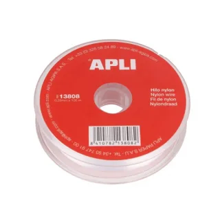 Apli Bobina de Cuerda de Nylon - Alta Calidad - Resistente y Duradero - Ideal para Bricolaje, Jardineria y Manualidades - Color Transparente