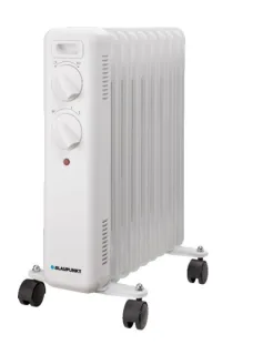 Blaupunkt Radiador de Aceite - Potencia 2000W - Termostato Regulable - Ruedas - Asa de Transporte - Indicador Luminoso - Color Blanco