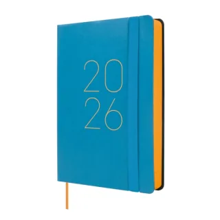 Finocam Flexi Lisa Agenda en Catalan - Anual 2026 - Tapa Blanda - Formato F4 - 120x23x172mm - 1 Dia por Pagina - Color Azul