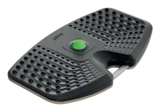 Leitz Balance Board Ergo Active Tabla de Bamboleo - Movimiento de Balanceo de Bajo Impacto - Bola de Masaje Extraible - Superficie de Espuma Suave y Resistente - Color Gris