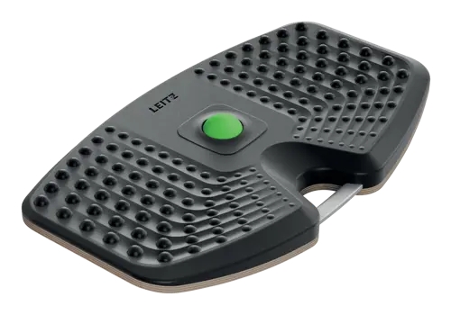 Leitz Balance Board Ergo Active Tabla de Bamboleo - Movimiento de Balanceo de Bajo Impacto - Bola de Masaje Extraible - Superficie de Espuma Suave y Resistente - Color Gris