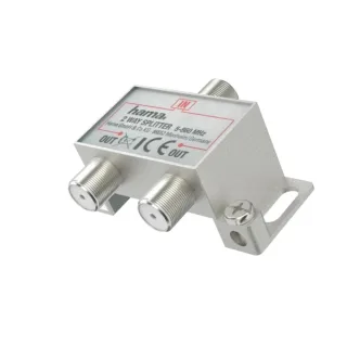 Hama Essential Divisor para Antena - 1 Entrada F Hembra - 2 Salidas F Hembra - Color Plata
