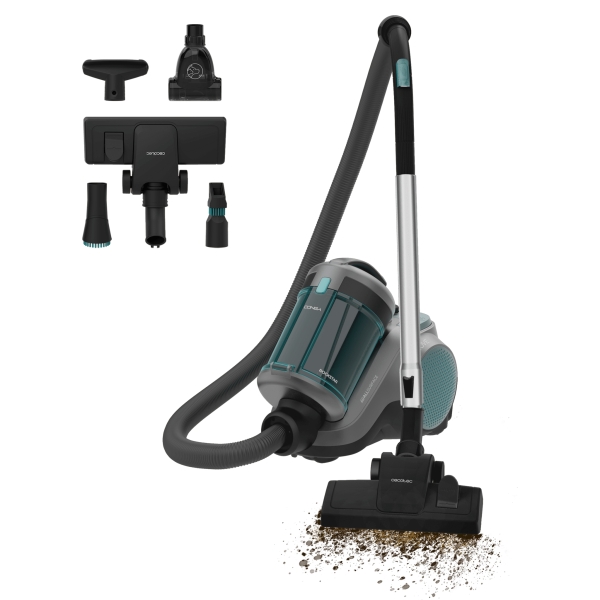 Cecotec Conga Rockstar Cyclonic Powerbag Aspirador de Trineo - 900W - 20kPa - Uso con y sin Bolsa - Deposito de 2L - Radio de 10m de Accion - Accesorios Variados - Regulador de Potencia - Co