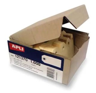 Apli Pack de 1000 Etiquetas con Arandela para Colgar 80 x 38mm - Color Crema
