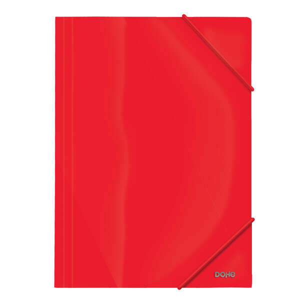 Dohe Carpeta de Gomas con Tres Solapas - 600 Micras - Fabricada en Polipropileno Opaco Cristal - Cierre de Gomas Redondas · Pack de 10 uds.