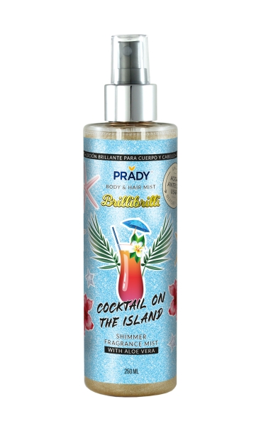 Prady Brilli Brilli Body & Hair Mist Cocktail on the Island - Frasco de 250 ml - Spray Pulverizador