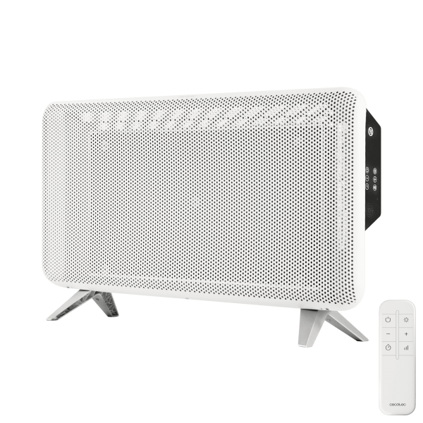 Cecotec ReadyWarm 2000 Graphene Calefactor de Grafeno - 1800W - Temperatura Regulable - Temporizador - Apagado Automatico - Cobertura hasta 20m2 - Mando a Distancia - Color Blanco