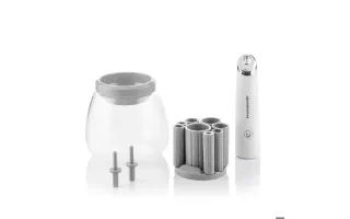Innovagoods Maklin Limpiador y Secador Automatico de Brochas de Maquillaje - Velocidad 7000rpm - Inalambrico - 12x10cm - Color Blanco y Gris