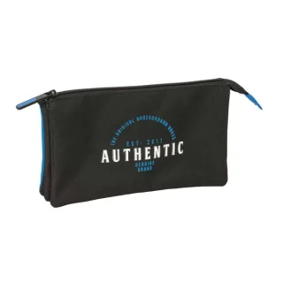 Safta Blackfit8 Underground Portatodo - 3 Compartimentos con Cremalleras - Bolsillo Interior - 0.60L - 220x30x120mm - Color Negro y Azul