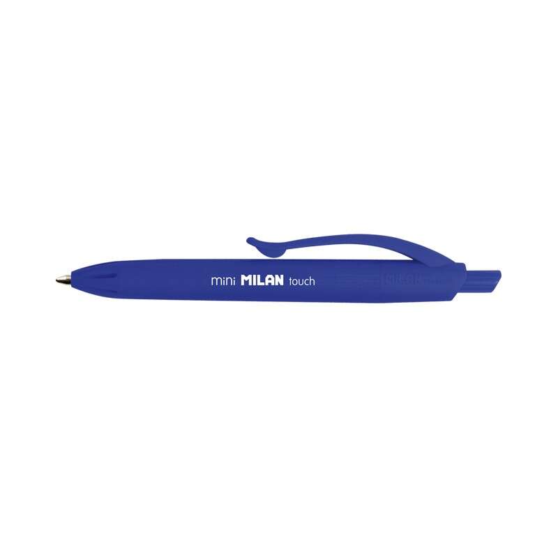 Milan P1 Touch Mini Boligrafo de Bola Retractil - Punta Redonda 1mm - Tinta con Base de Aceite - Escritura Suave - Color Azul · Pack de 40 uds.