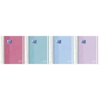 Oxford Touch Agenda Escolar con Espiral - Castellano - Tapa Extradura - Formato Cuartilla - Dia Pagina - Colores Surtidos · Pack de 8 uds.
