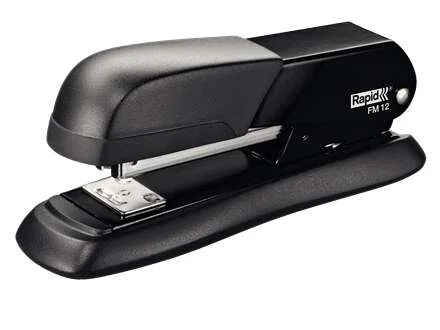 Rapid FM12 Grapadora de Sobremesa Metalica - Hasta 25 Hojas - Para Grapas 24/6 y 26/6 - Modo de Clavado y Fijado - Color Negro