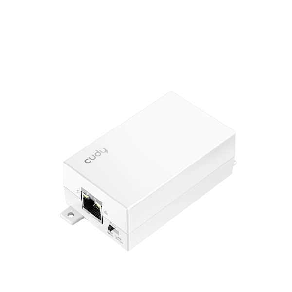 Cudy Extensor PoE - Alcance 1Gbps hasta 100m - Alcance 10Mbps hasta 250m - Indicadores LED - Potencia 30W - 80.1x48.9x31.9mm - Color Blanco