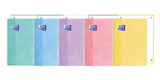 Oxford School Touch Europeanbook 1 Cuaderno A4+ 80 Hojas icroperforadas Rayado Dots - Tapa Extradura - Colores Pastel Surtidos · Pack de 5 uds.