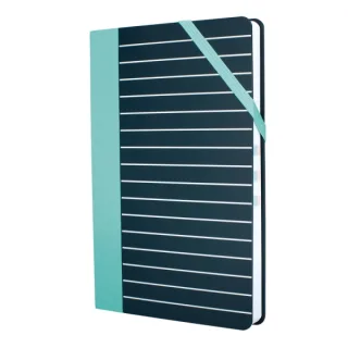 Milan Paperbook Stripes Libreta Mediana - Cuadriculado - 208 Hojas de 80g - Cierre Elastico - Color Negro