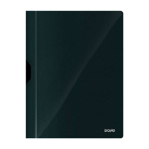 Dohe Dossier con Clip Metalico - Tamaño A4 - Fabricado en Polipropileno Opaco de 350 Micras - Color Negro · Pack de 8 uds.