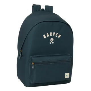 Safta Harper and Neyer Mochila para Portatil hasta 15.6" - Conector USB - Base Acolchada - Bolsillo Frontal - Tirador Doble - Hombreras Ergonomicas - 24.55L - 310x180x440mm - Color Azul Mari