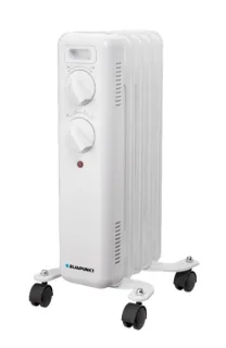 Blaupunkt Radiador de Aceite - Potencia 1000W - Termostato Regulable - Ruedas - Asa de Transporte - Indicador Luminoso - Color Blanco
