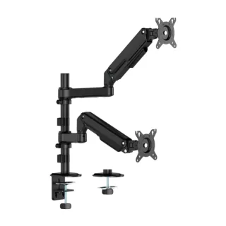 Aisens DT32TSR-453 Soporte de Mesa Eco con Contrapeso Giratorio e Inclinable para Monitor/TV de 17-32" - 3 Pivotes, 2 Brazos - Peso máximo 9Kg - Color Negro