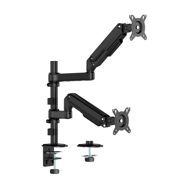 Aisens DT32TSR-453 Soporte de Mesa Eco con Contrapeso Giratorio e Inclinable para Monitor/TV de 17-32" - 3 Pivotes, 2 Brazos - Peso máximo 9Kg - Color Negro